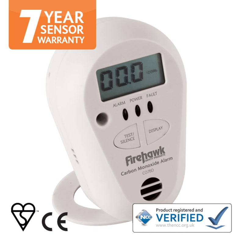 Firehawk 7 Year Digital display Carbon Monoxide Alarm